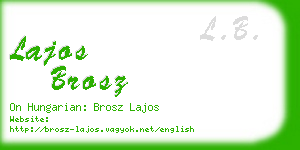 lajos brosz business card